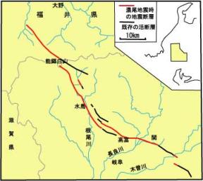 根尾谷断層系概略図