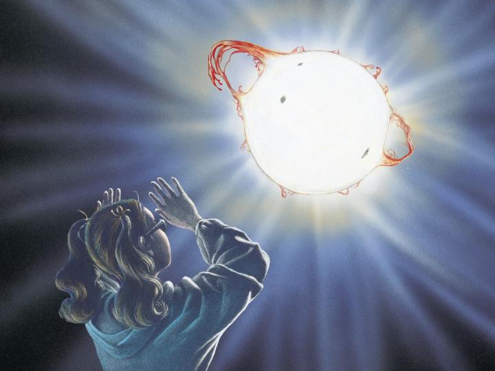 サングラスをかけて太陽を眺める少女(マータ)